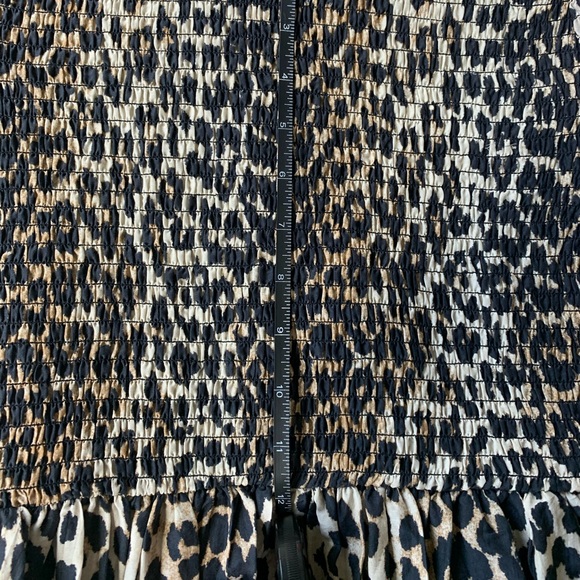 Ganni Leopard Print Smocked Mini Dress - Picture 9 of 10